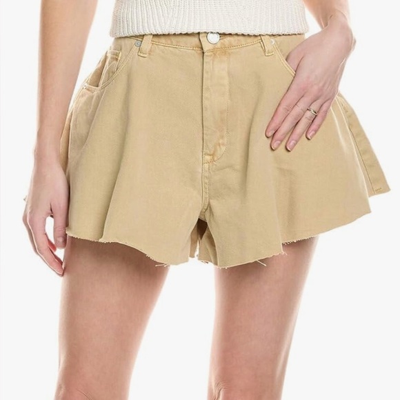 Blank NYC Pants - BLANKNYC Raw Hem Flared Denim Shorts Ginger Snap sz 27
